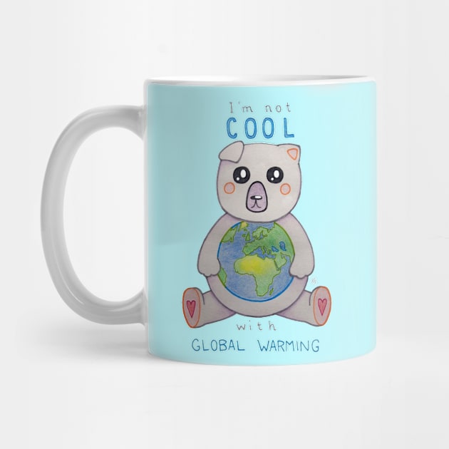 I'm Not Cool with Global Warming - Polar Bear Holding the Earth by Elinaana
